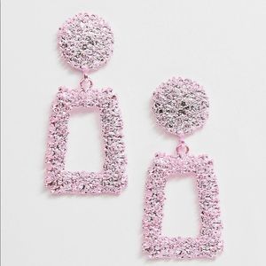 ASOS DESIGN Pink Metallic Earrings